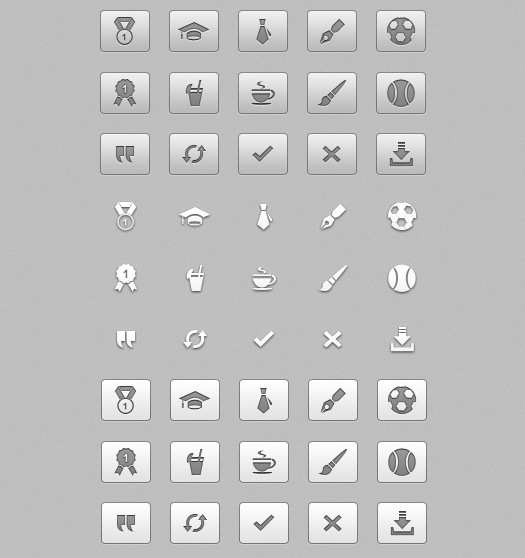 Un pack de iconos en PSD