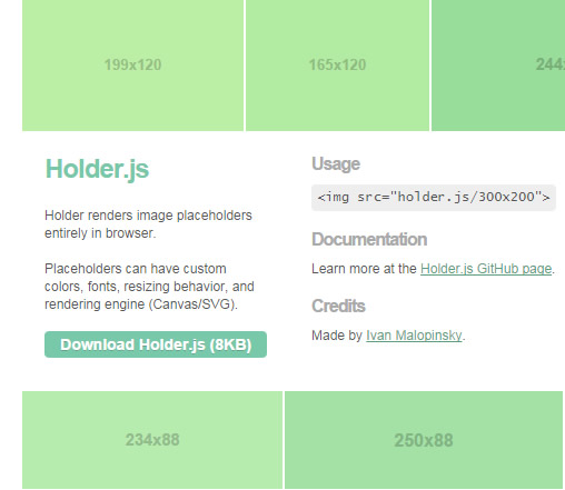 Holder.js : Maquetar con imagenes dinamicas