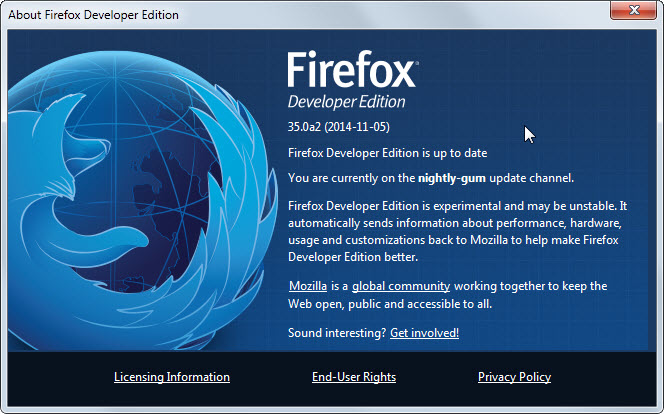 Firefox Developer Edition :  la versión para desarrolladores del popular navegador de Mozilla.