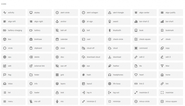 Feather Icons, gran libreria de iconos SVG