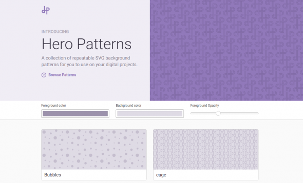Hero Patterns : generador  de fondos SVG