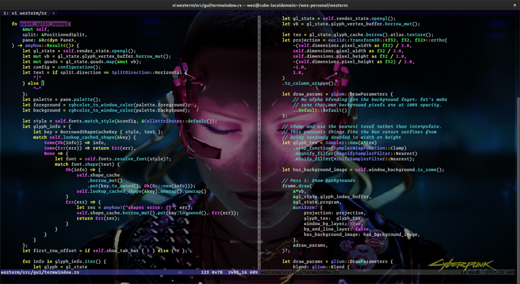 WezTerm, la terminal con asteroides